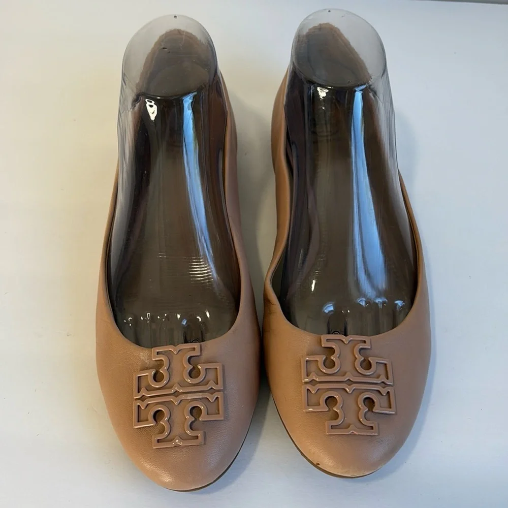 Tory Burch Melinda Powder Coated Blush/Tan Ballet Flats